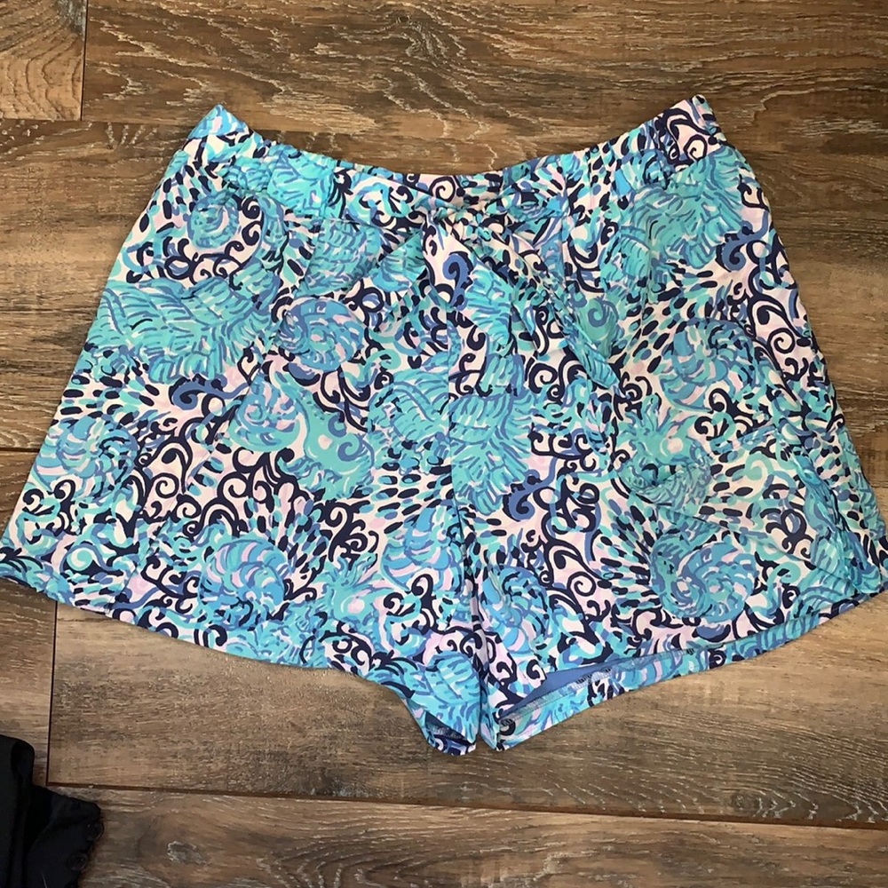 Lilly Pulitzer tie high waist paper bag shorts